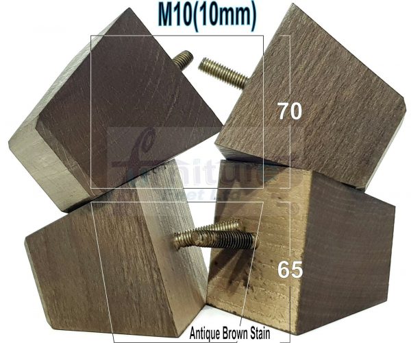4x REPLACEMENT WOOD FURNITURE SOFA LEGS M10(10mm) CHAIR - SETTEE FEET 65mm HIGH - Image 14