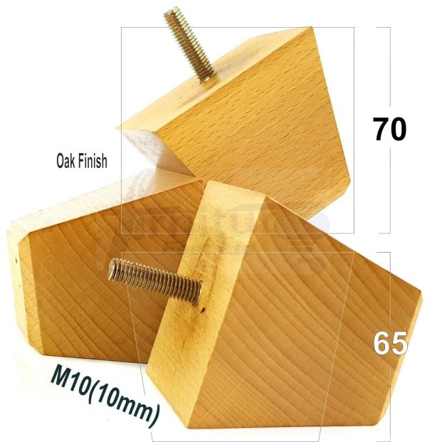 4x REPLACEMENT WOOD FURNITURE SOFA LEGS M10(10mm) CHAIR - SETTEE FEET 65mm HIGH - Image 25
