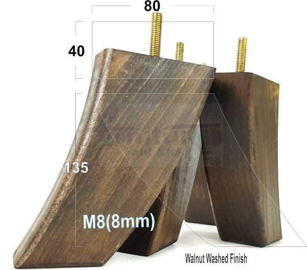 4x TAPERED WOODEN SOFA LEGS 135mm High CHAIR REPLACEMENT FURNITURE FEET M8(8mm) - Image 18
