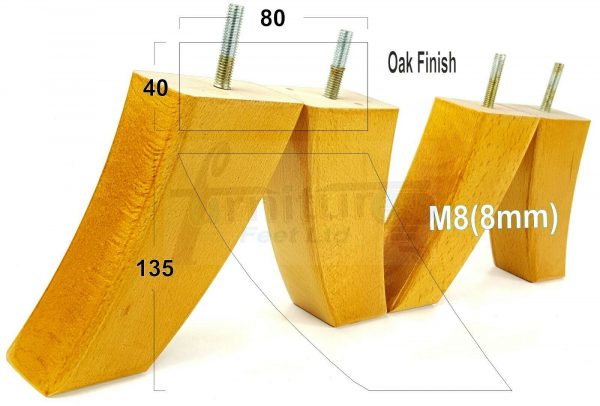 4x TAPERED WOODEN SOFA LEGS 135mm High CHAIR REPLACEMENT FURNITURE FEET M8(8mm) - Image 24