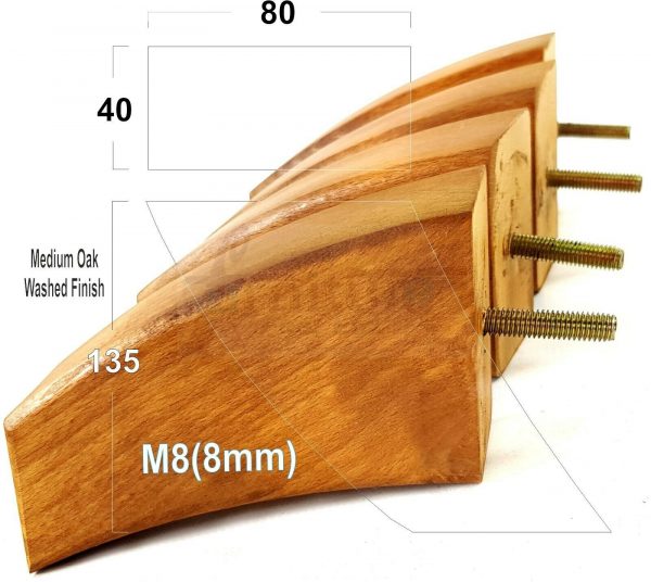 4x TAPERED WOODEN SOFA LEGS 135mm High CHAIR REPLACEMENT FURNITURE FEET M8(8mm) - Image 20