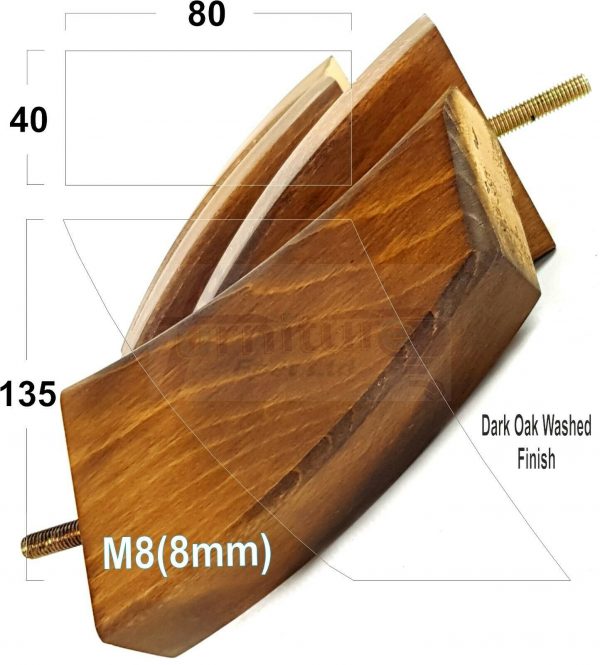 4x TAPERED WOODEN SOFA LEGS 135mm High CHAIR REPLACEMENT FURNITURE FEET M8(8mm) - Image 16