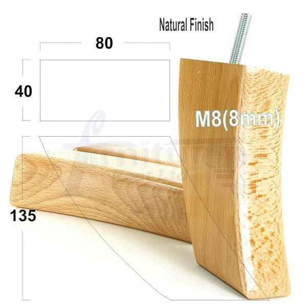 4x TAPERED WOODEN SOFA LEGS 135mm High CHAIR REPLACEMENT FURNITURE FEET M8(8mm) - Image 22