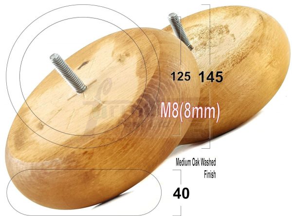 4x WOOD FURNITURE CHAIR LEGS M8(8mm) REPLACEMENT SOFA / SETTEE FEET 40mm HIGH - Image 58