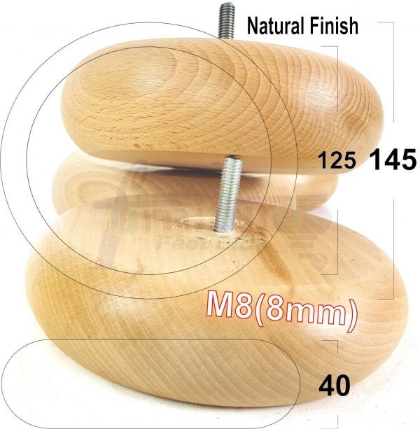 4x WOOD FURNITURE CHAIR LEGS M8(8mm) REPLACEMENT SOFA / SETTEE FEET 40mm HIGH - Image 59