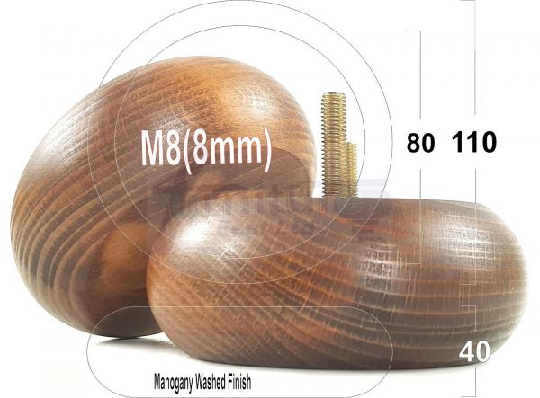 4x WOOD FURNITURE CHAIR LEGS M8(8mm) REPLACEMENT SOFA / SETTEE FEET 40mm HIGH - Image 39