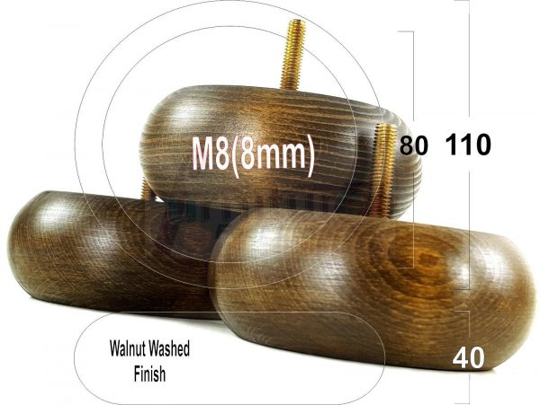4x WOOD FURNITURE CHAIR LEGS M8(8mm) REPLACEMENT SOFA / SETTEE FEET 40mm HIGH - Image 36