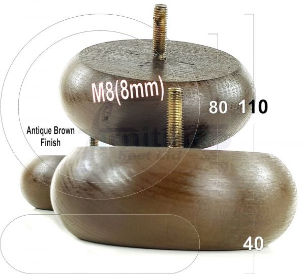 4x WOOD FURNITURE CHAIR LEGS M8(8mm) REPLACEMENT SOFA / SETTEE FEET 40mm HIGH - Image 32