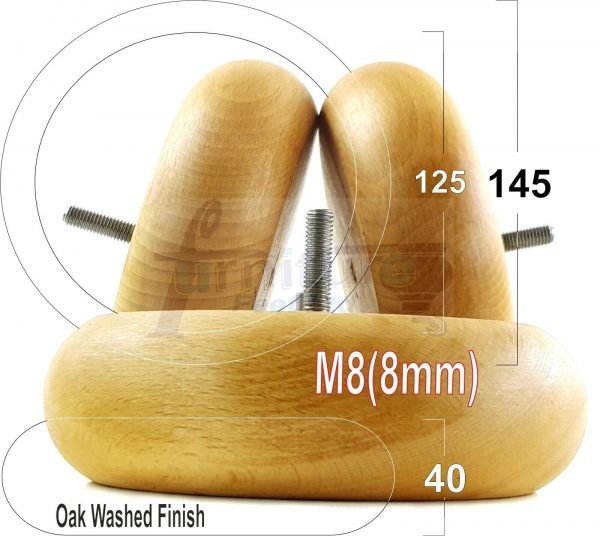 4x WOOD FURNITURE CHAIR LEGS M8(8mm) REPLACEMENT SOFA / SETTEE FEET 40mm HIGH - Image 61