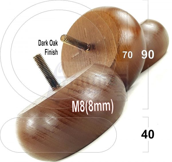 4x WOOD FURNITURE CHAIR LEGS M8(8mm) REPLACEMENT SOFA / SETTEE FEET 40mm HIGH - Image 18