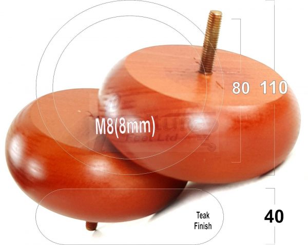 4x WOOD FURNITURE CHAIR LEGS M8(8mm) REPLACEMENT SOFA / SETTEE FEET 40mm HIGH - Image 47