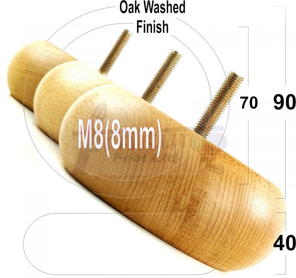 4x WOOD FURNITURE CHAIR LEGS M8(8mm) REPLACEMENT SOFA / SETTEE FEET 40mm HIGH - Image 26