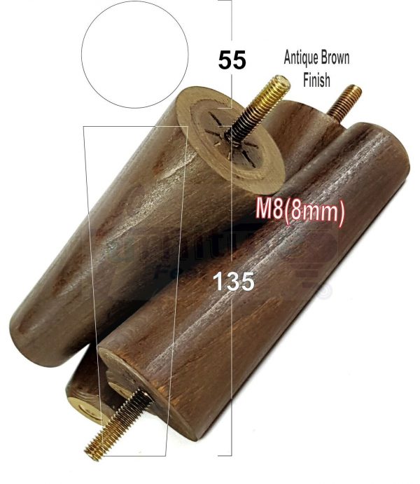 4x WOOD REPLACEMENT FURNITURE CHAIR LEGS M8(8mm) SOFA - SETTEE FEET 135mm HIGH - Image 14