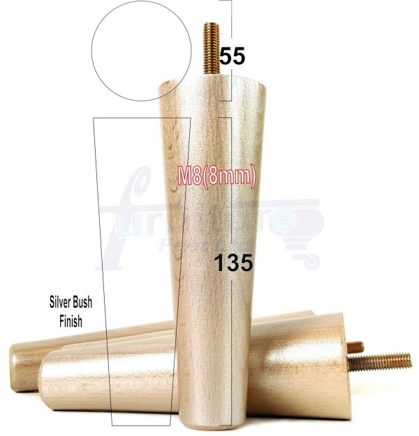 4x WOOD REPLACEMENT FURNITURE CHAIR LEGS M8(8mm) SOFA - SETTEE FEET 135mm HIGH - Image 18