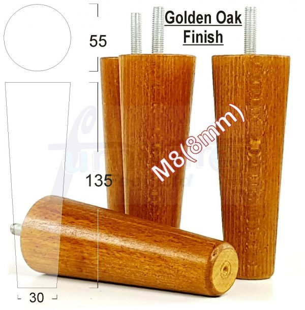 4x WOOD REPLACEMENT FURNITURE CHAIR LEGS M8(8mm) SOFA - SETTEE FEET 135mm HIGH - Image 23