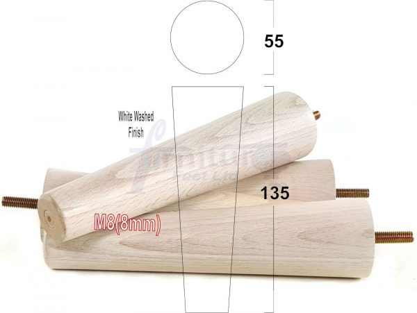 4x WOOD REPLACEMENT FURNITURE CHAIR LEGS M8(8mm) SOFA - SETTEE FEET 135mm HIGH - Image 35