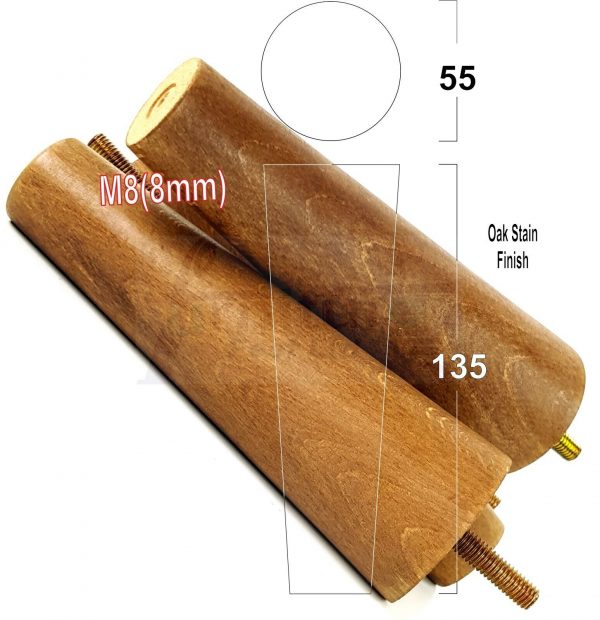 4x WOOD REPLACEMENT FURNITURE CHAIR LEGS M8(8mm) SOFA - SETTEE FEET 135mm HIGH - Image 30
