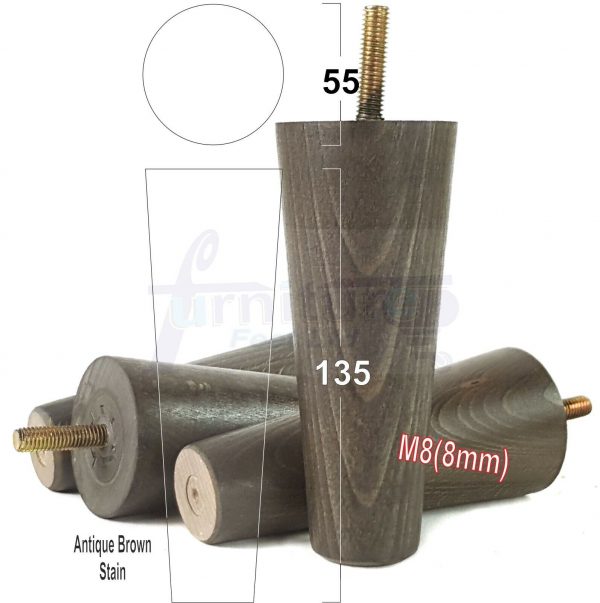 4x WOOD REPLACEMENT FURNITURE CHAIR LEGS M8(8mm) SOFA - SETTEE FEET 135mm HIGH - Image 15