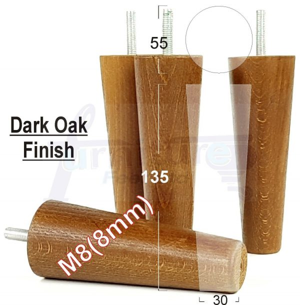 4x WOOD REPLACEMENT FURNITURE CHAIR LEGS M8(8mm) SOFA - SETTEE FEET 135mm HIGH - Image 19