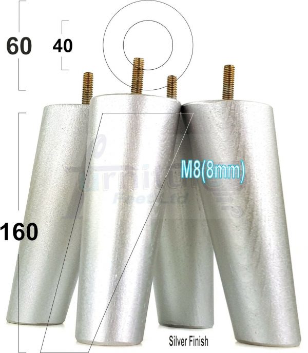 4x WOODEN ANGLED SOFA LEGS 160mm High CHAIR FURNITURE REPLACEMENT FEET M8(8mm) - Image 31