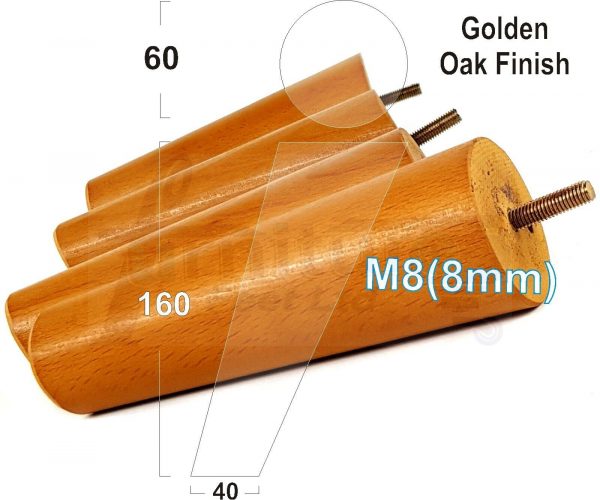 4x WOODEN ANGLED SOFA LEGS 160mm High CHAIR FURNITURE REPLACEMENT FEET M8(8mm) - Image 21