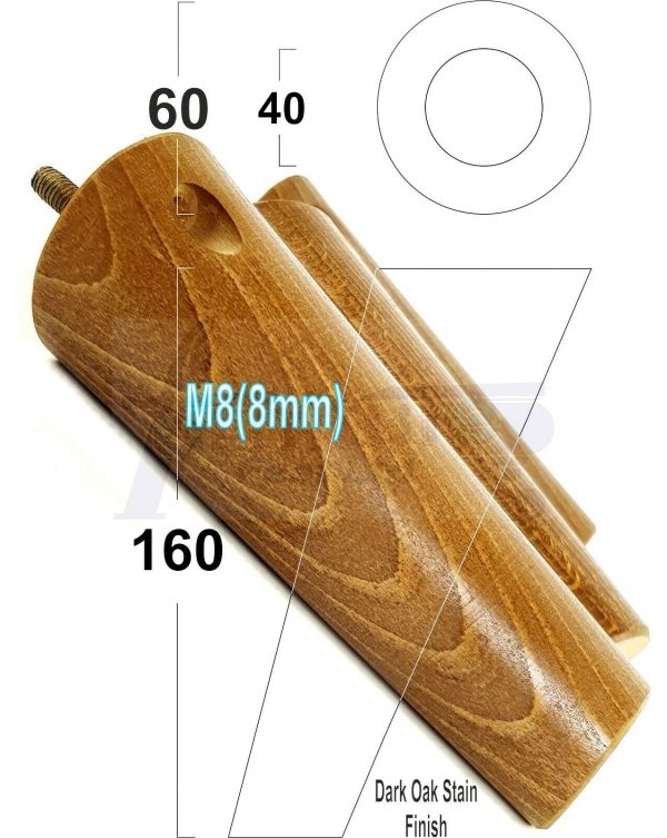 4x WOODEN ANGLED SOFA LEGS 160mm High CHAIR FURNITURE REPLACEMENT FEET M8(8mm) - Image 19