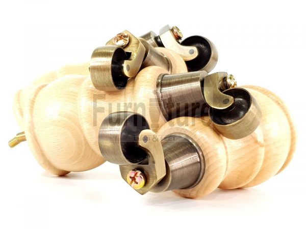 4x Wooden Furniture Sofa Legs M8 Castor Replacment Chair Settee Feet 160mm High - Image 15