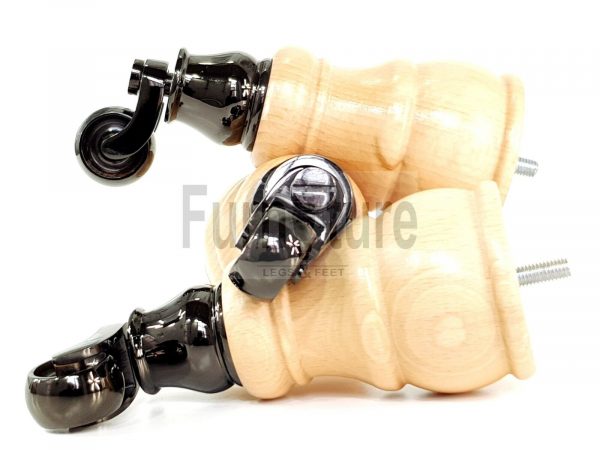 4x Wooden Furniture Sofa Legs M8 Castor Replacment Chair Settee Feet 160mm High - Image 20