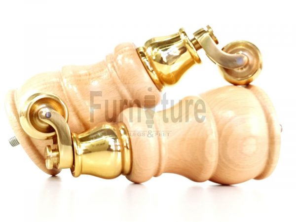 4x Wooden Furniture Sofa Legs M8 Castor Replacment Chair Settee Feet 160mm High - Image 17