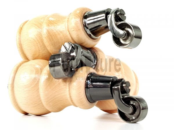 4x Wooden Furniture Sofa Legs M8 Castor Replacment Chair Settee Feet 160mm High - Image 16