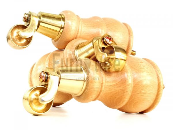 4x Wooden Furniture Sofa Legs M8 Castor Replacment Chair Settee Feet 160mm High - Image 13