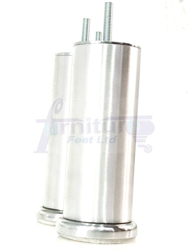 4 Metal Furniture Legs  Replacement Sofa Chair Feet 155mm High M8 Brushed Chrome - Image 5