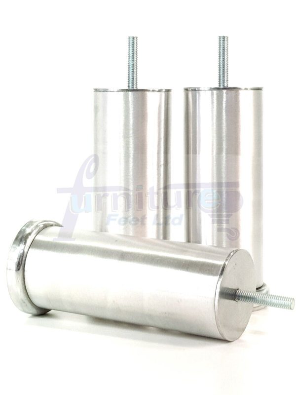 4 Metal Furniture Legs  Replacement Sofa Chair Feet 155mm High M8 Brushed Chrome - Image 9