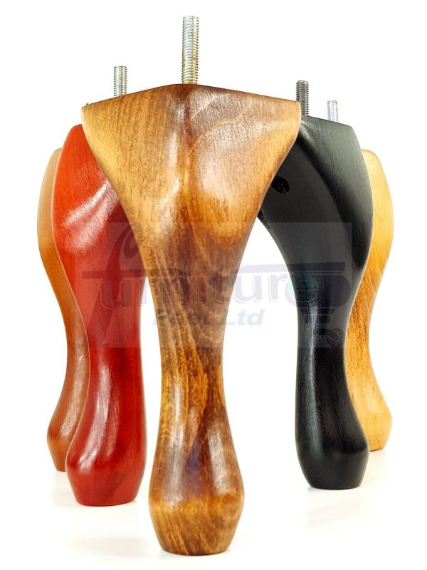 4 Replacement Traditional Queen Anne Furniture Legs 250mm High Sofa Chair Beds - Image 11