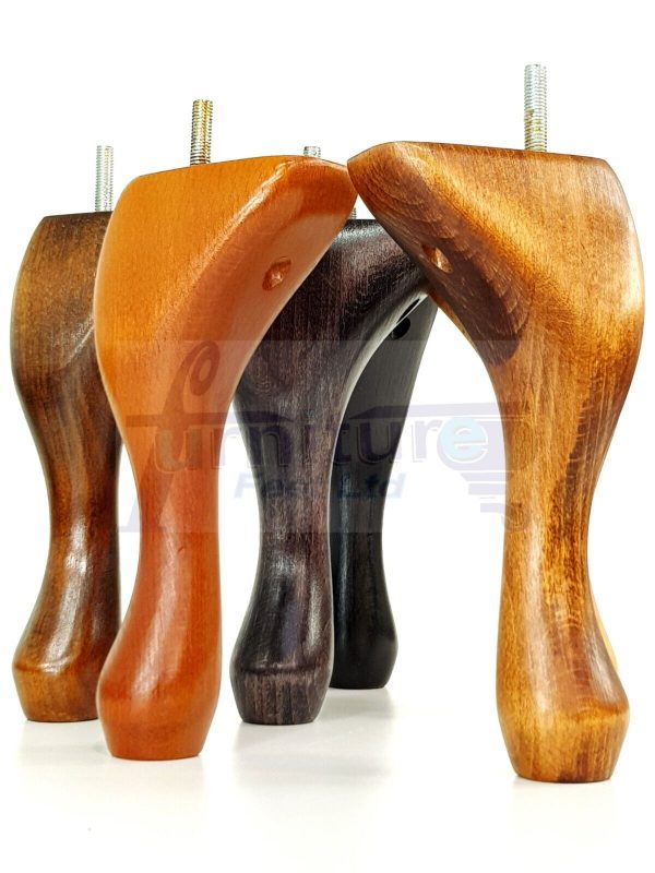 4 Replacement Traditional Queen Anne Furniture Legs 250mm High Sofa Chair Beds - Image 13