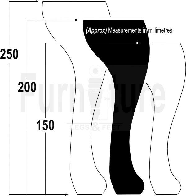 4 Replacement Traditional Queen Anne Furniture Legs 250mm High Sofa Chair Beds - Image 15