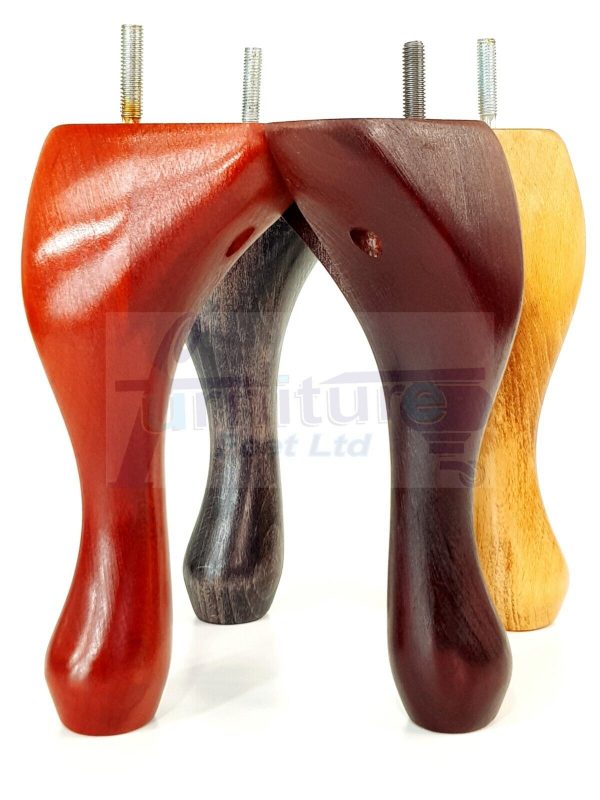 4 Replacement Traditional Queen Anne Furniture Legs 250mm High Sofa Chair Beds - Image 16