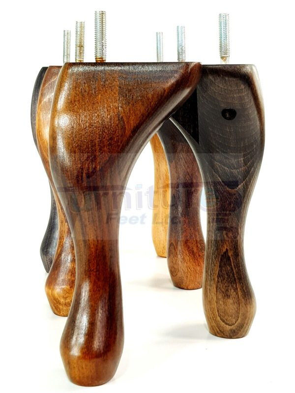 4 Replacement Traditional Queen Anne Furniture Legs 250mm High Sofa Chair Beds - Image 10