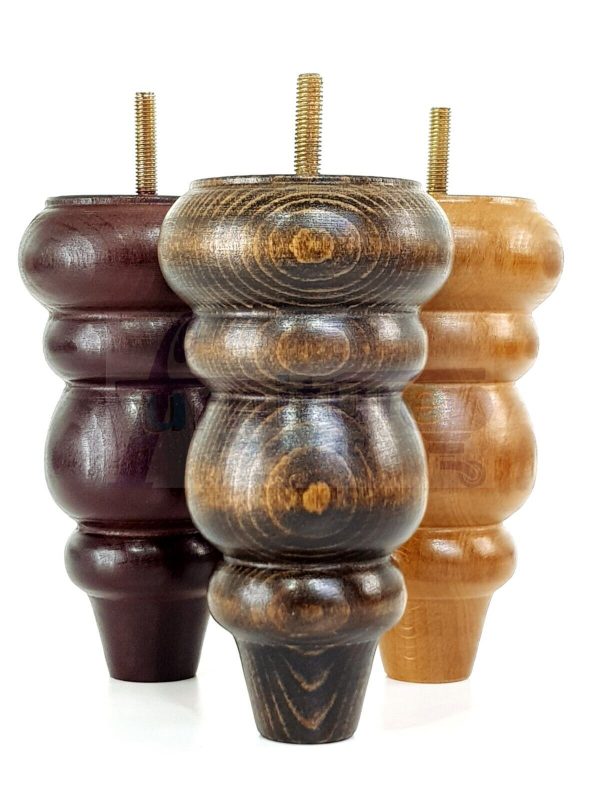 4 Turned Wood Sofa Legs 150mm High Replacement Furniture Feet Chairs Cabinets M8 - Image 5