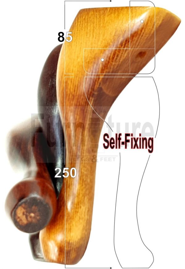 4 Wooden Traditional Queen Anne Furniture Legs 200mm Sofa Chair Beds (Self-Fix) - Image 12