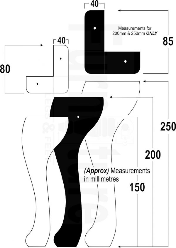 4 Wooden Traditional Queen Anne Furniture Legs 200mm Sofa Chair Beds (Self-Fix) - Image 4
