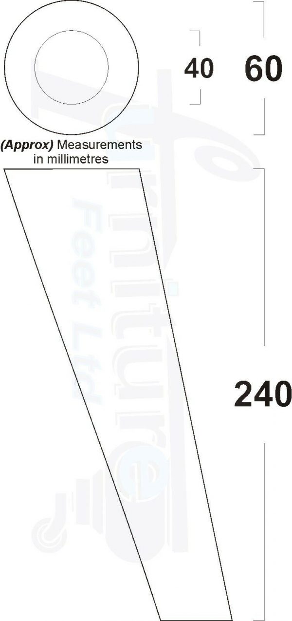 4x ANGLED WOODEN SETTEE LEGS 240mm High SOFA FURNITURE REPLACEMENT FEET M8(8mm) - Image 3