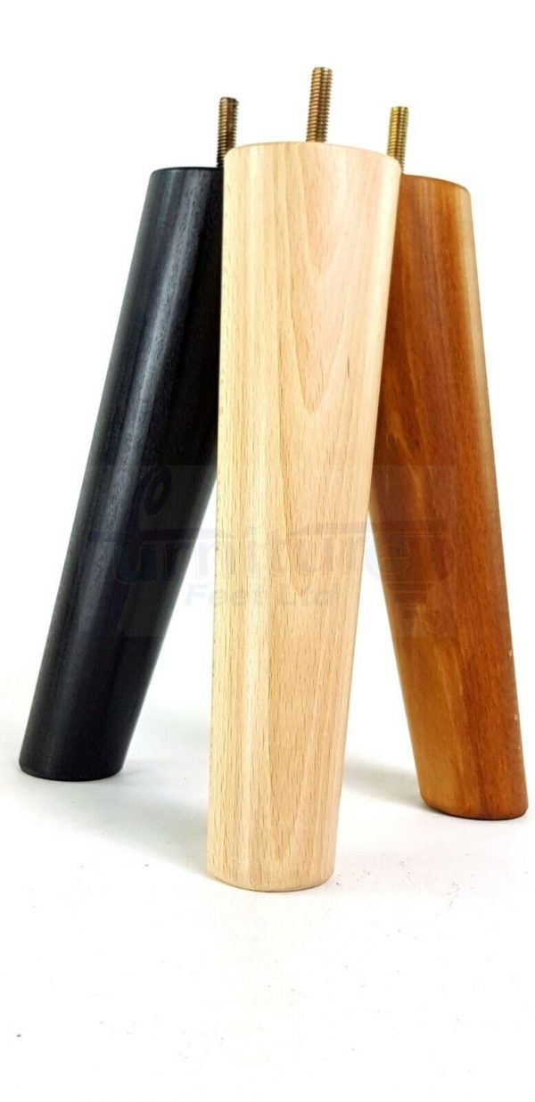 4x ANGLED WOODEN SETTEE LEGS 240mm High SOFA FURNITURE REPLACEMENT FEET M8(8mm) - Image 6