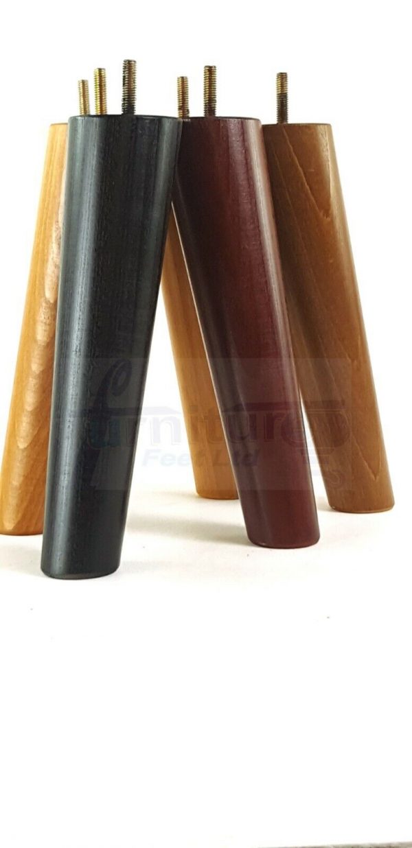 4x ANGLED WOODEN SETTEE LEGS 240mm High SOFA FURNITURE REPLACEMENT FEET M8(8mm) - Image 9