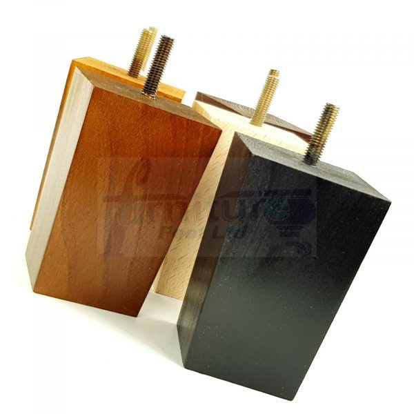 4x BLOCK WOOD REPLACEMENT FURNITURE SOFA LEGS M8(8mm) SETTEE FEET 100mm HIGH - Image 4