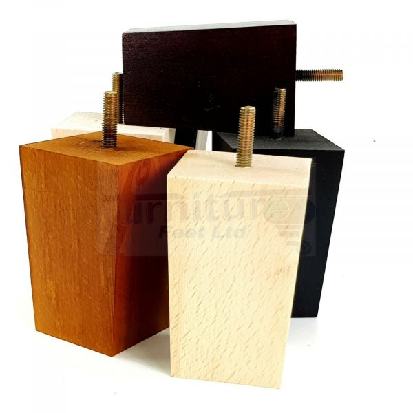 4x BLOCK WOOD REPLACEMENT FURNITURE SOFA LEGS M8(8mm) SETTEE FEET 100mm HIGH - Image 6