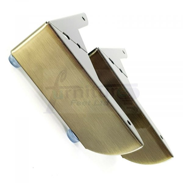 4x Antique Brass Cabinet Furniture Sofa Feet Metal Corner Chair Legs 50mm High Pre-Drilled for Screws - Image 4