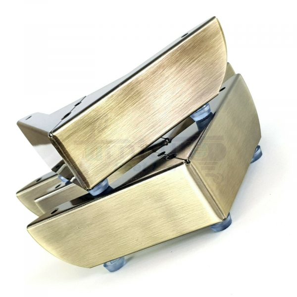 4x Antique Brass Cabinet Furniture Sofa Feet Metal Corner Chair Legs 50mm High Pre-Drilled for Screws - Image 6