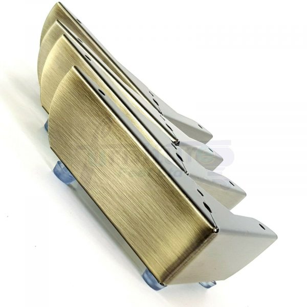 4x Antique Brass Cabinet Furniture Sofa Feet Metal Corner Chair Legs 50mm High Pre-Drilled for Screws - Image 9
