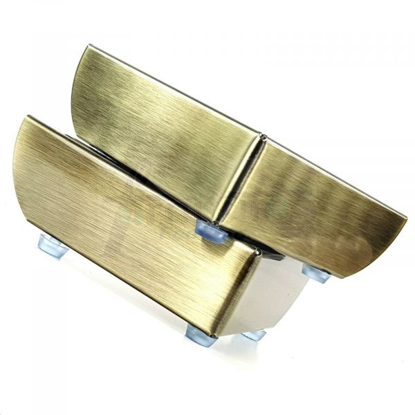 4x Antique Brass Cabinet Furniture Sofa Feet Metal Corner Chair Legs 50mm High Pre-Drilled for Screws - Image 10